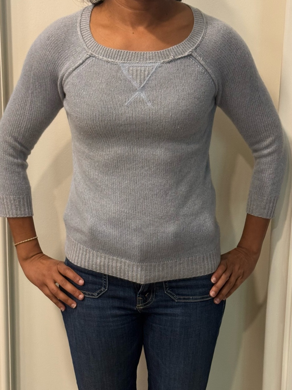NSF Light blue cashmere Raglan Sweater